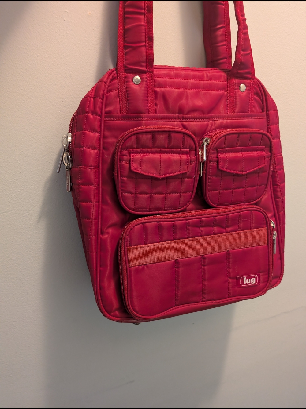 Lug Puddle Jumper Quilted Travel Tote Bag - Crimson Red (Mint Condition!) - Picture 10 of 10